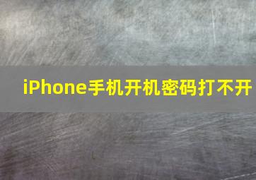 iPhone手机开机密码打不开