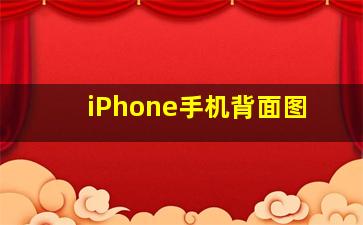 iPhone手机背面图