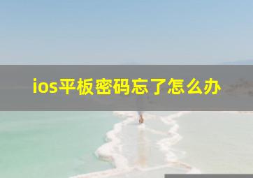 ios平板密码忘了怎么办