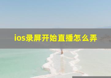 ios录屏开始直播怎么弄