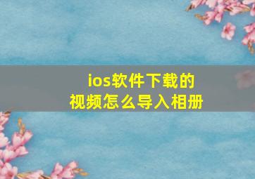 ios软件下载的视频怎么导入相册