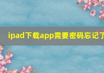 ipad下载app需要密码忘记了