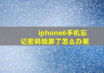 iphone6手机忘记密码锁屏了怎么办呢