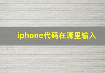 iphone代码在哪里输入