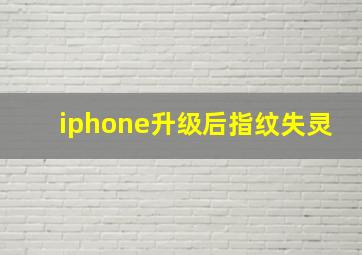 iphone升级后指纹失灵