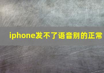 iphone发不了语音别的正常