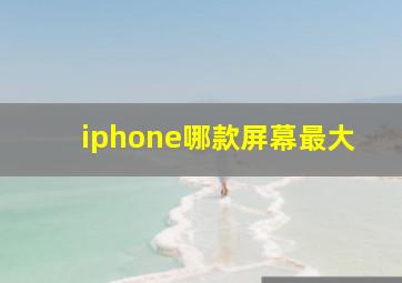 iphone哪款屏幕最大