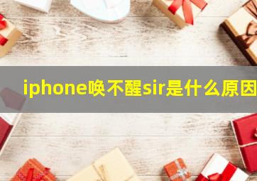 iphone唤不醒sir是什么原因