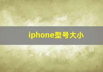 iphone型号大小