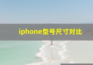 iphone型号尺寸对比