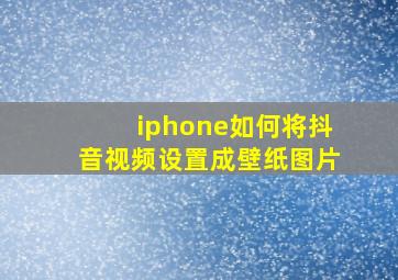 iphone如何将抖音视频设置成壁纸图片