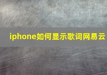 iphone如何显示歌词网易云