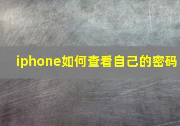 iphone如何查看自己的密码