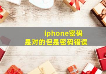 iphone密码是对的但是密码错误