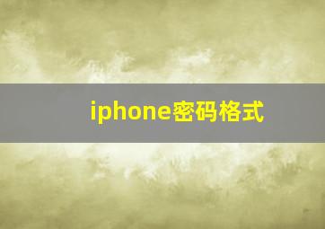 iphone密码格式