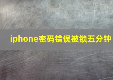 iphone密码错误被锁五分钟