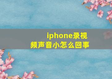 iphone录视频声音小怎么回事