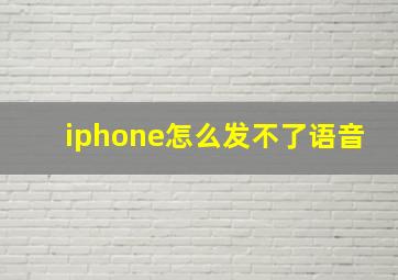 iphone怎么发不了语音