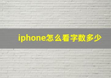 iphone怎么看字数多少