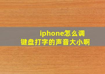 iphone怎么调键盘打字的声音大小啊