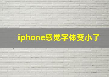 iphone感觉字体变小了