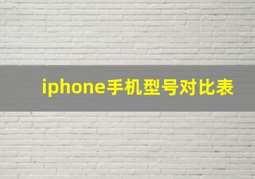 iphone手机型号对比表