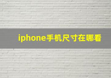 iphone手机尺寸在哪看