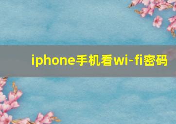 iphone手机看wi-fi密码