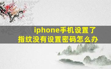 iphone手机设置了指纹没有设置密码怎么办