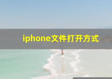 iphone文件打开方式