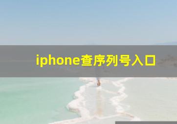 iphone查序列号入口