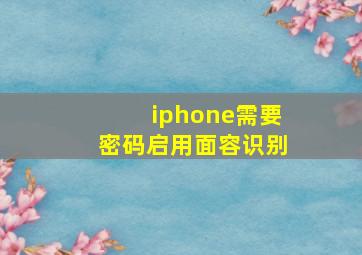 iphone需要密码启用面容识别