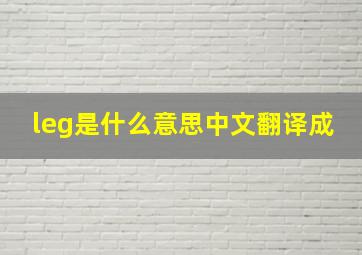 leg是什么意思中文翻译成