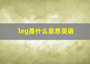 leg是什么意思英语