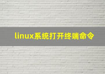 linux系统打开终端命令