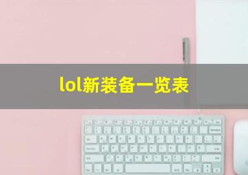 lol新装备一览表