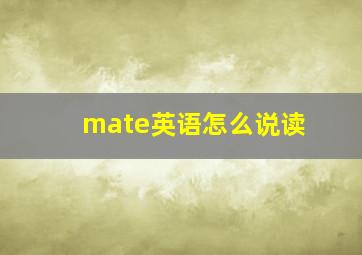 mate英语怎么说读