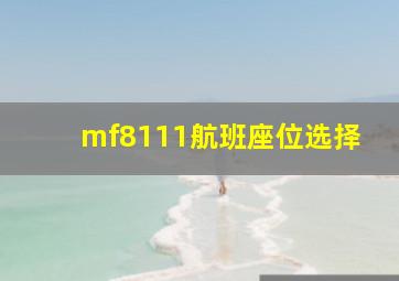 mf8111航班座位选择