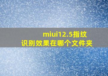 miui12.5指纹识别效果在哪个文件夹