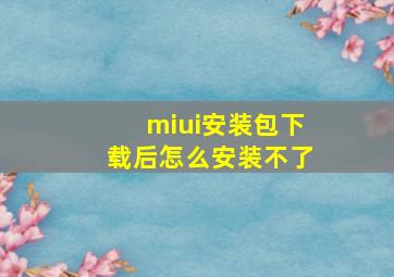 miui安装包下载后怎么安装不了