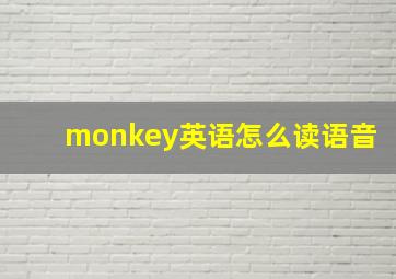 monkey英语怎么读语音