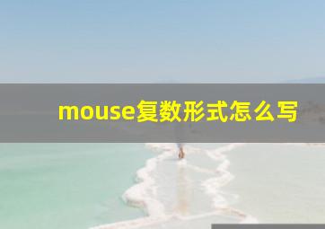 mouse复数形式怎么写