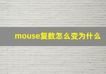 mouse复数怎么变为什么