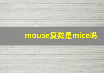 mouse复数是mice吗