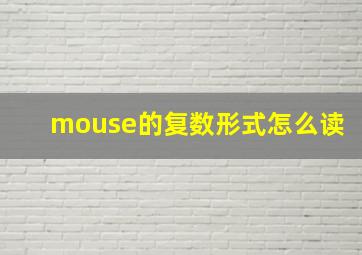 mouse的复数形式怎么读