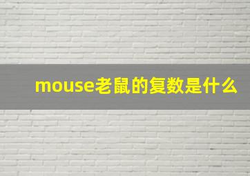 mouse老鼠的复数是什么