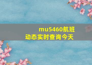 mu5460航班动态实时查询今天