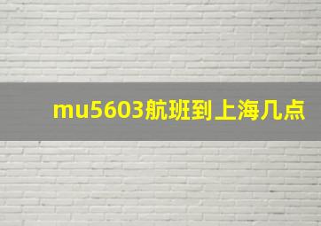 mu5603航班到上海几点