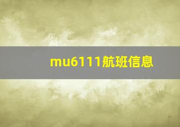 mu6111航班信息