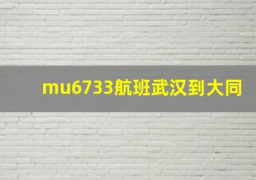 mu6733航班武汉到大同